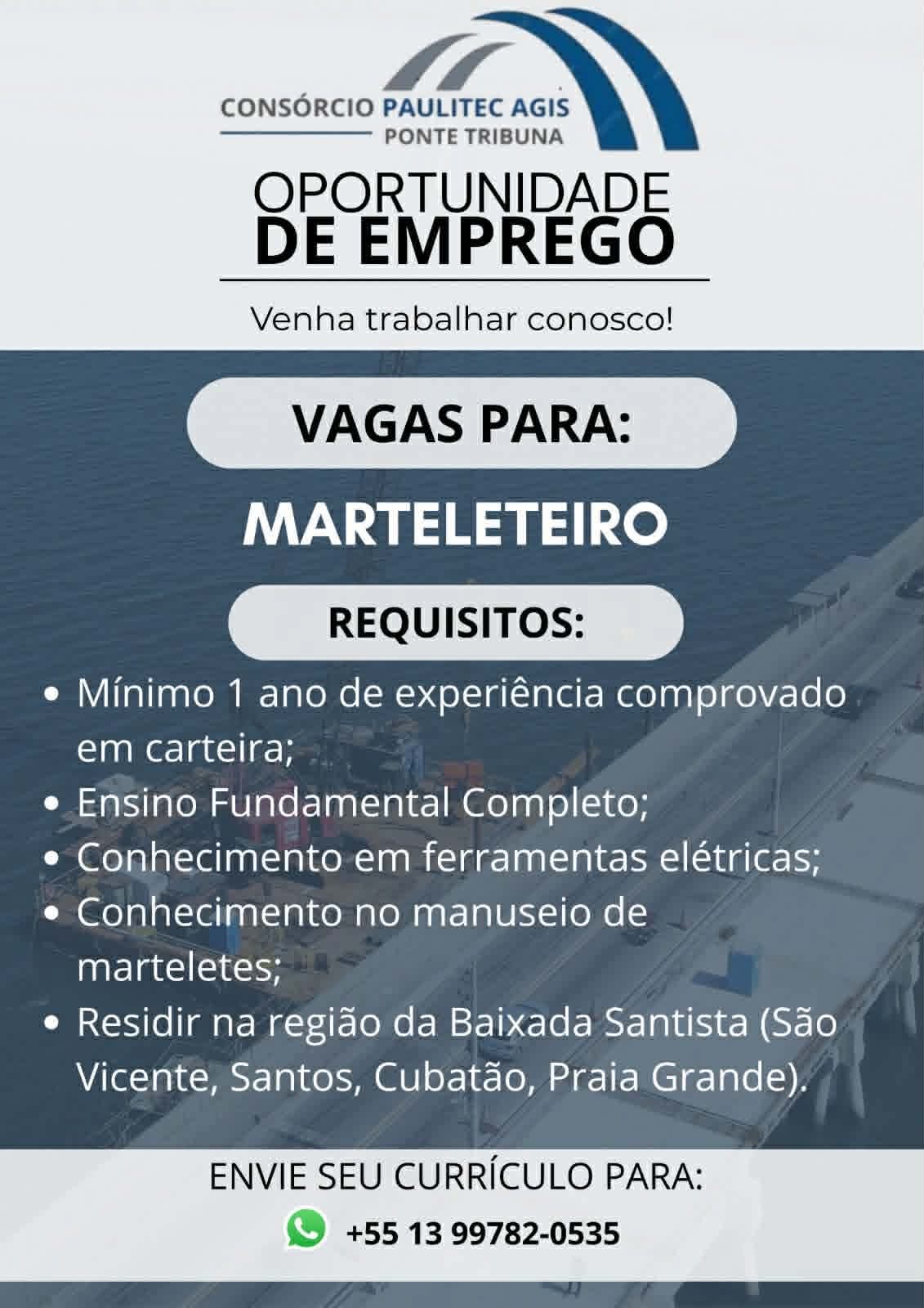 Vagas 23/04/2026 Baixada Santista