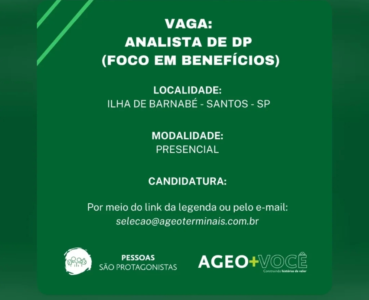 Vagas 23/04/2026 Baixada Santista