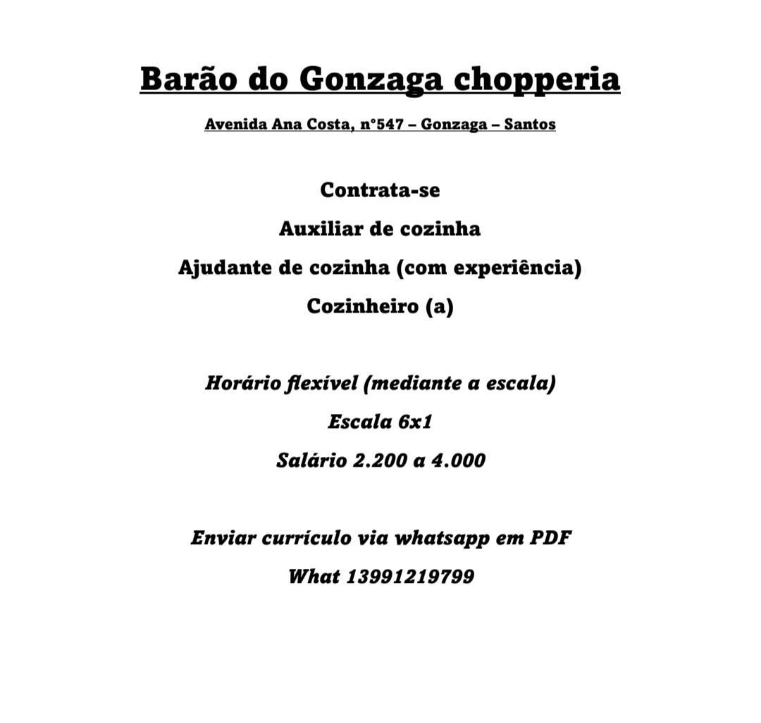 Vagas 23/04/2026 Baixada Santista