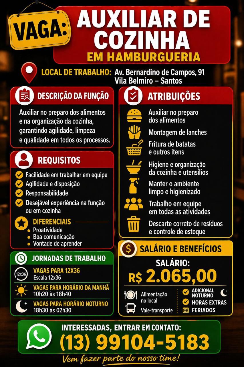 Vagas 23/04/2026 Baixada Santista