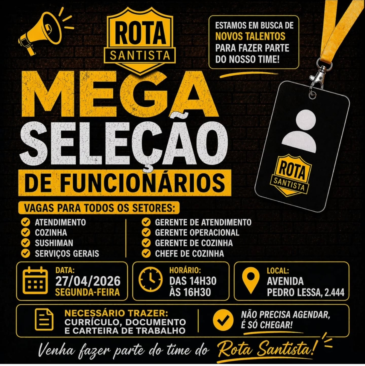 Vagas 24/04/2026 Baixada Santista