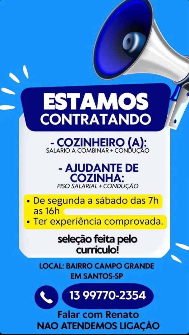 Vagas 24/04/2026 Baixada Santista