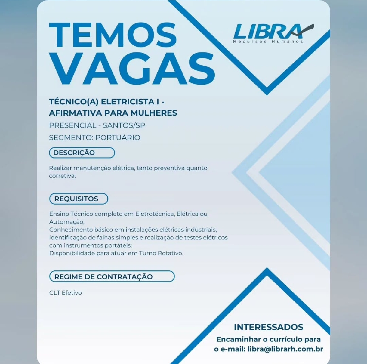 Vagas 24/04/2026 Baixada Santista