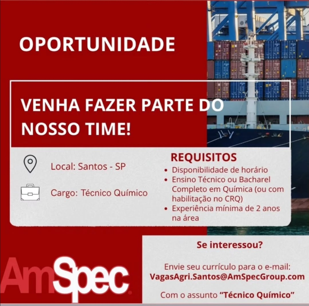 Vagas 24/04/2026 Baixada Santista