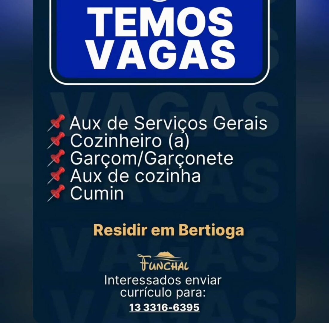 Vagas 24/04/2026 Baixada Santista