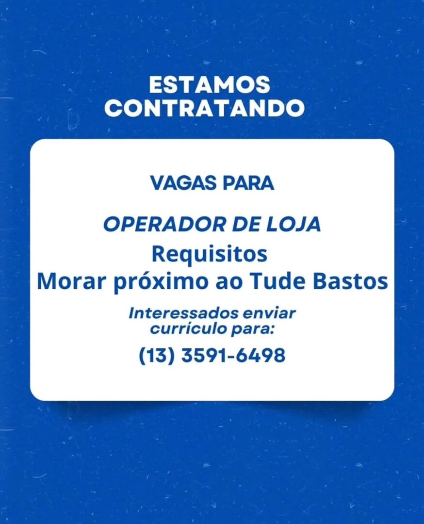 Vagas 24/04/2026 Baixada Santista