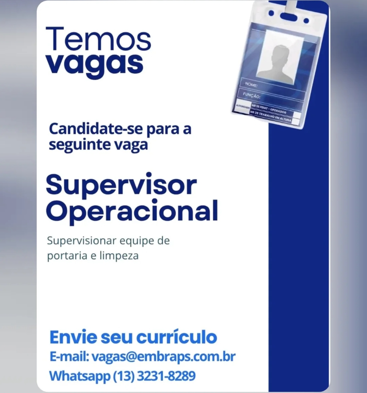 Vagas 24/04/2026 Baixada Santista