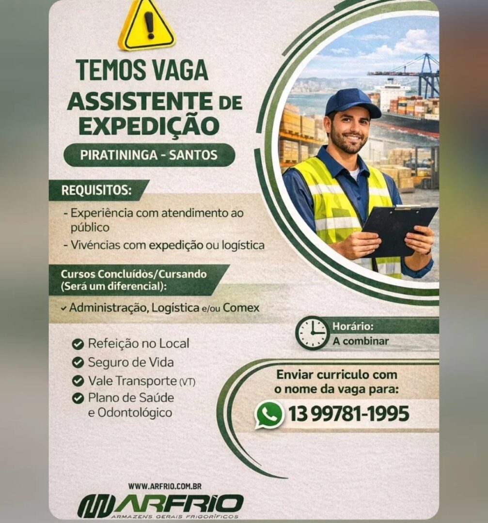 Vagas 24/04/2026 Baixada Santista