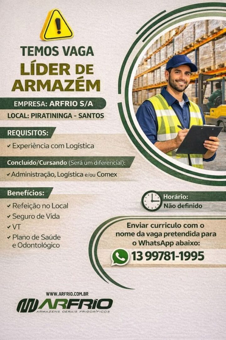 Vagas 25/04/2026 Baixada Santista