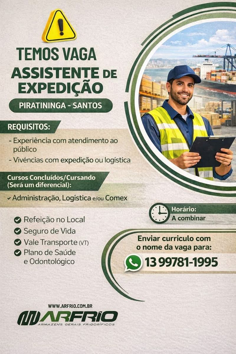 Vagas 25/04/2026 Baixada Santista