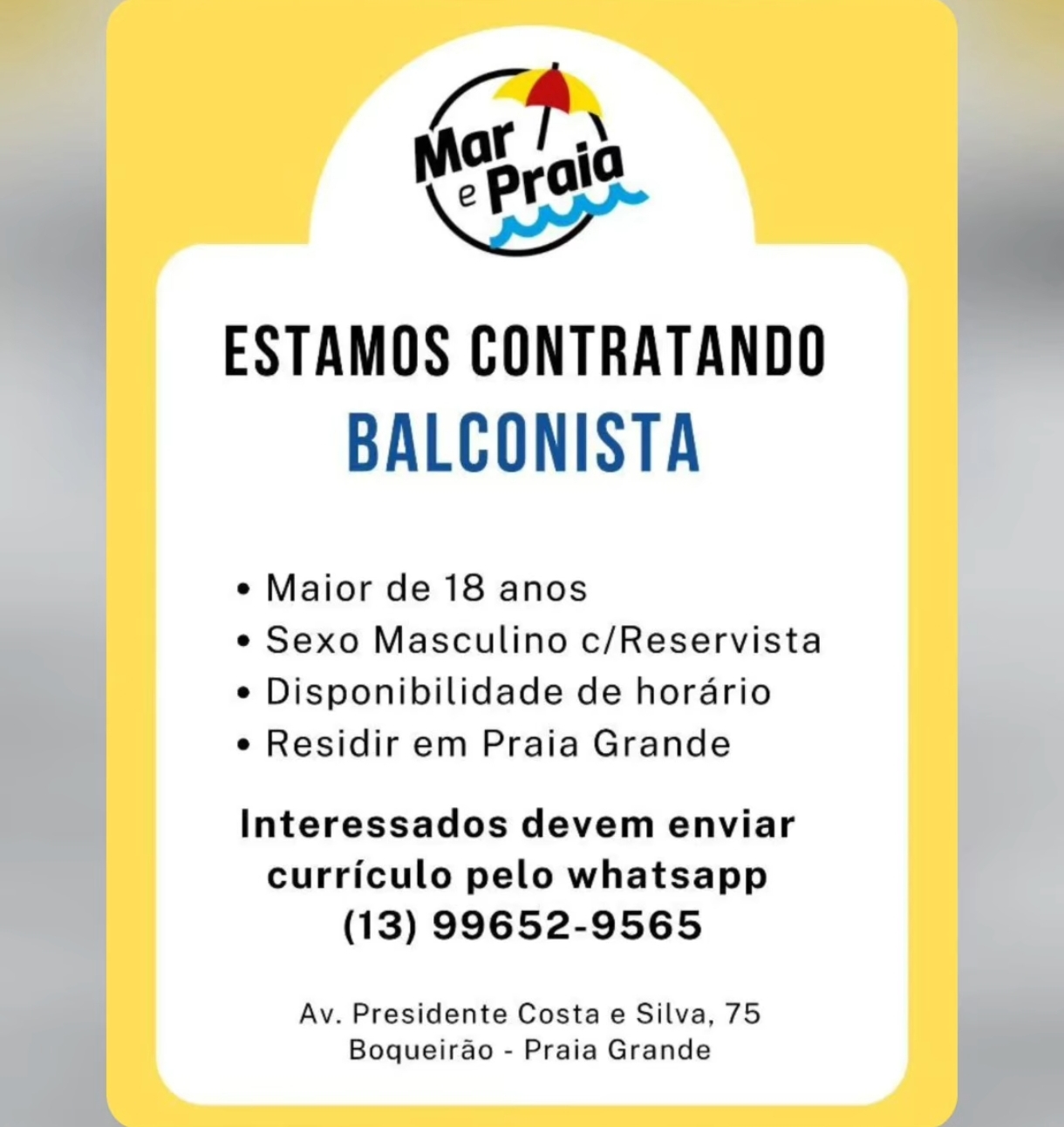 Vagas 25/04/2026 Baixada Santista