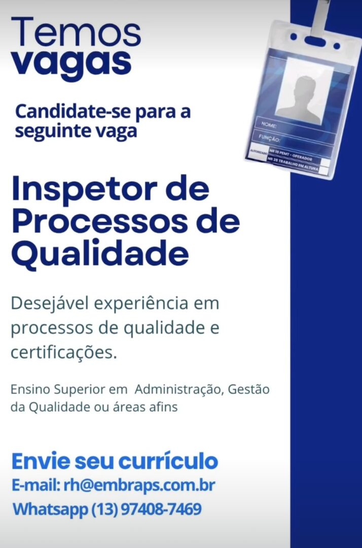 Vagas 25/04/2026 Baixada Santista