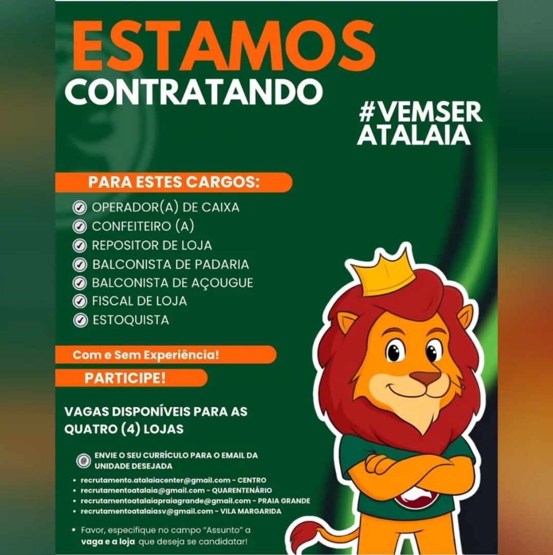 Vagas 26/04/2026 Baixada Santista