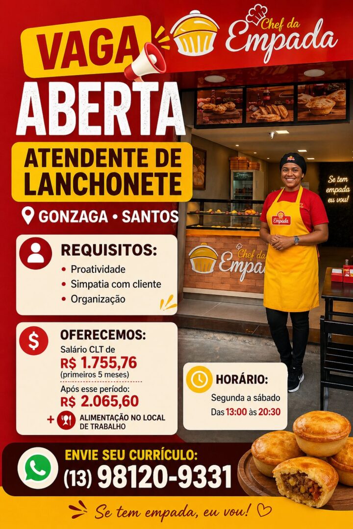 Vagas 26/04/2026 Baixada Santista