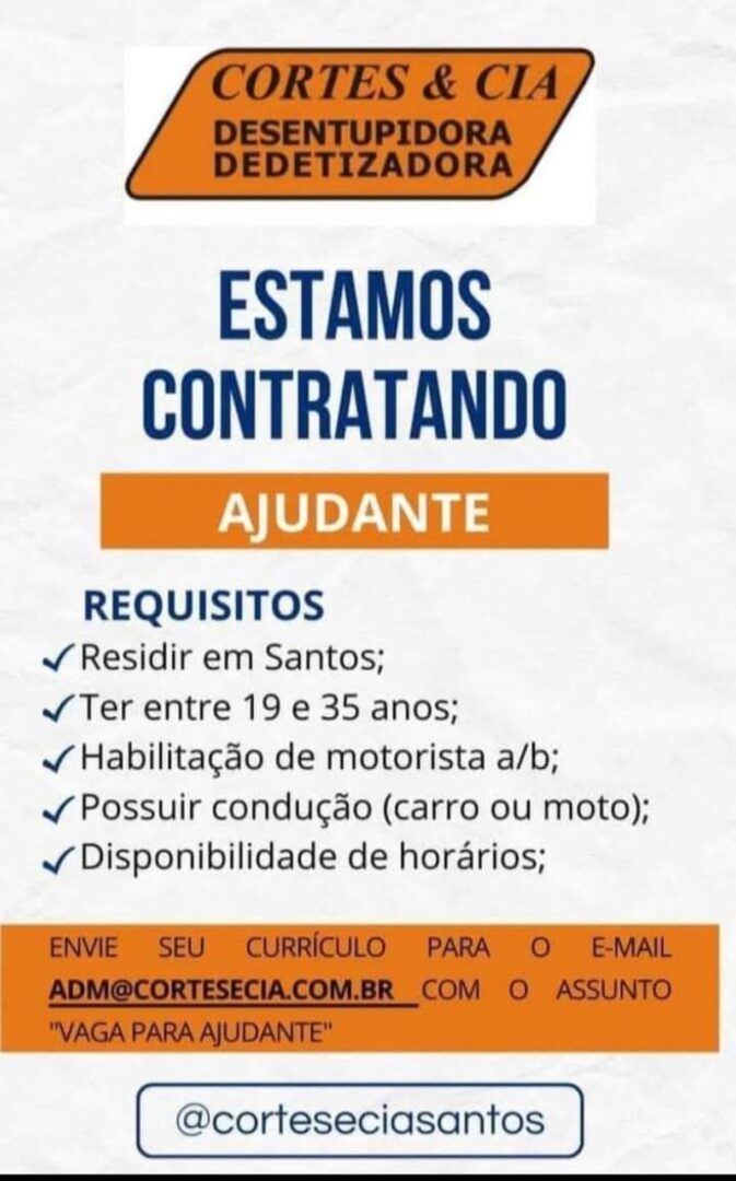 Vagas 27/04/2026 Baixada Santista