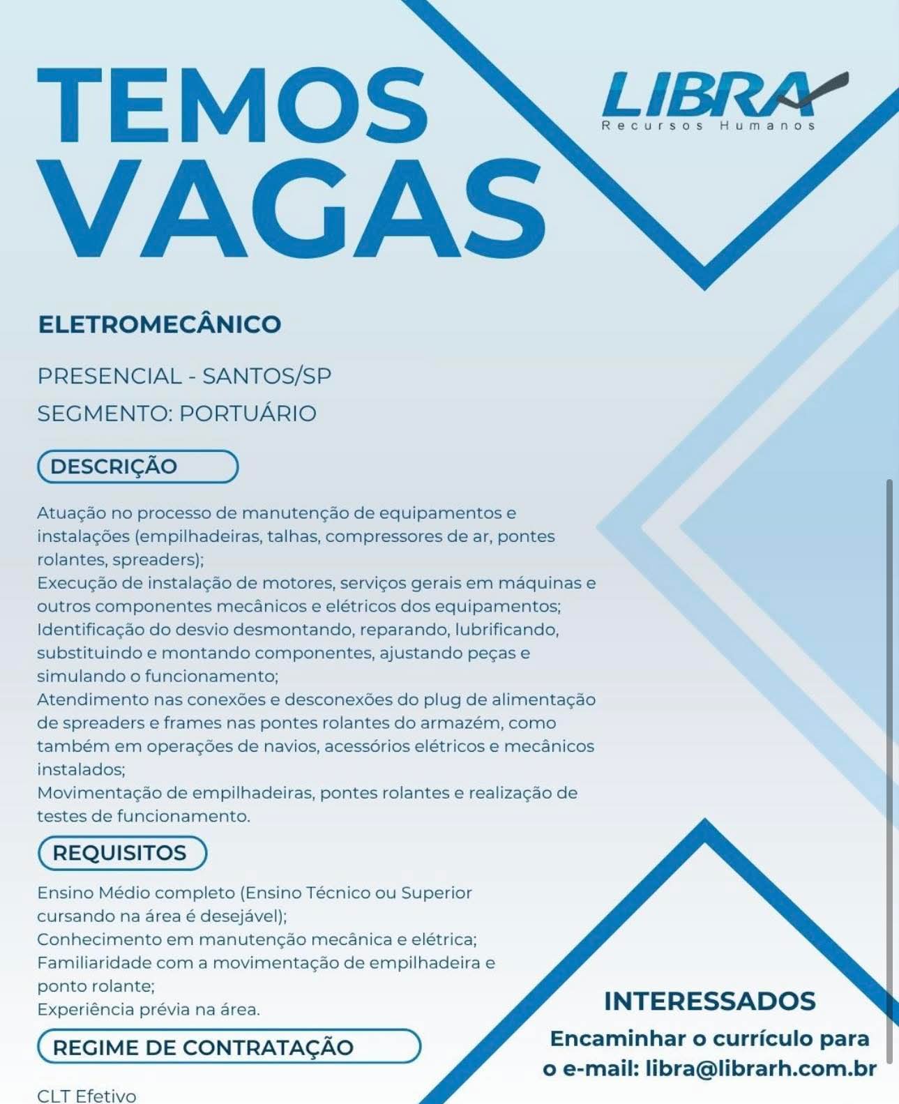 Vagas 27/04/2026 Baixada Santista