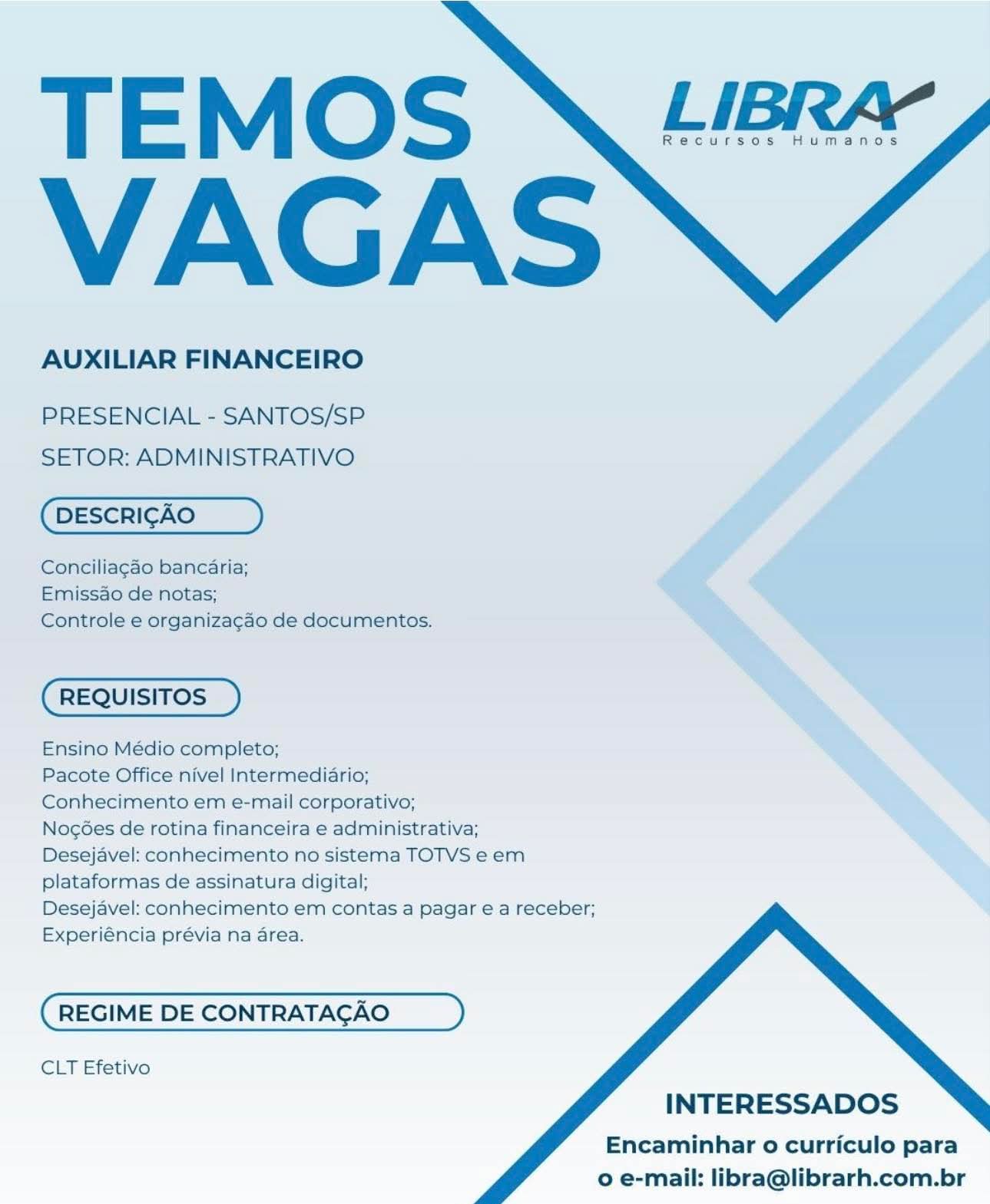 Vagas 27/04/2026 Baixada Santista