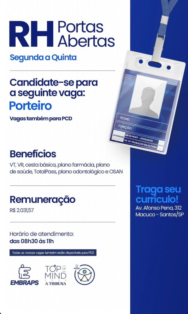 Vagas 27/04/2026 Baixada Santista