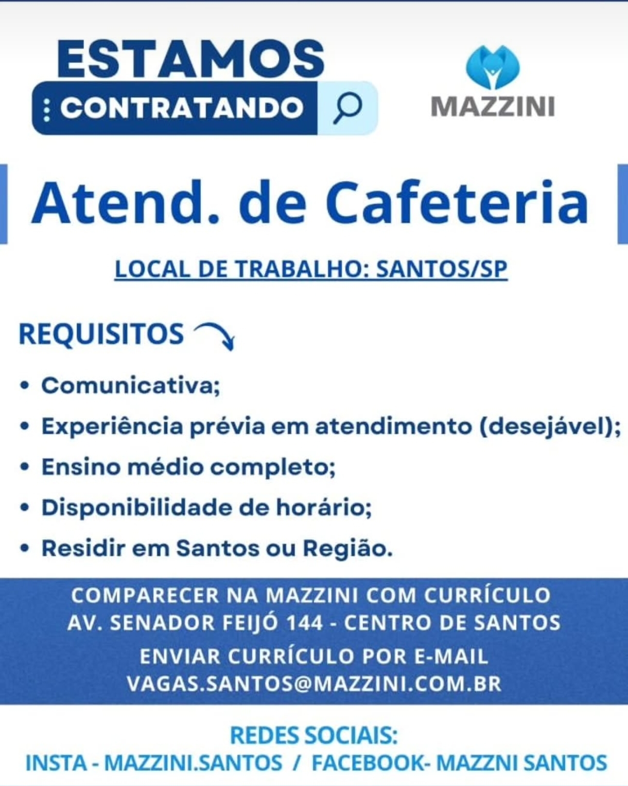 Vagas 27/04/2026 Baixada Santista