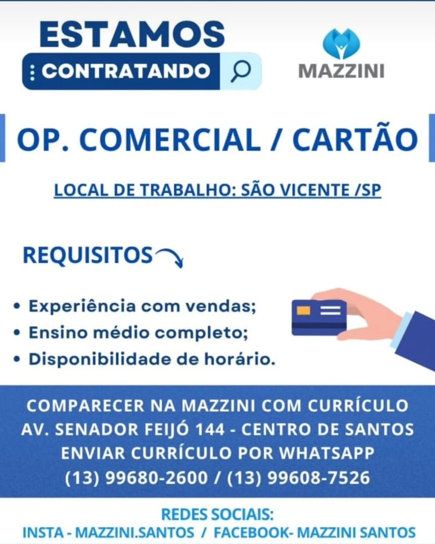 Vagas 27/04/2026 Baixada Santista