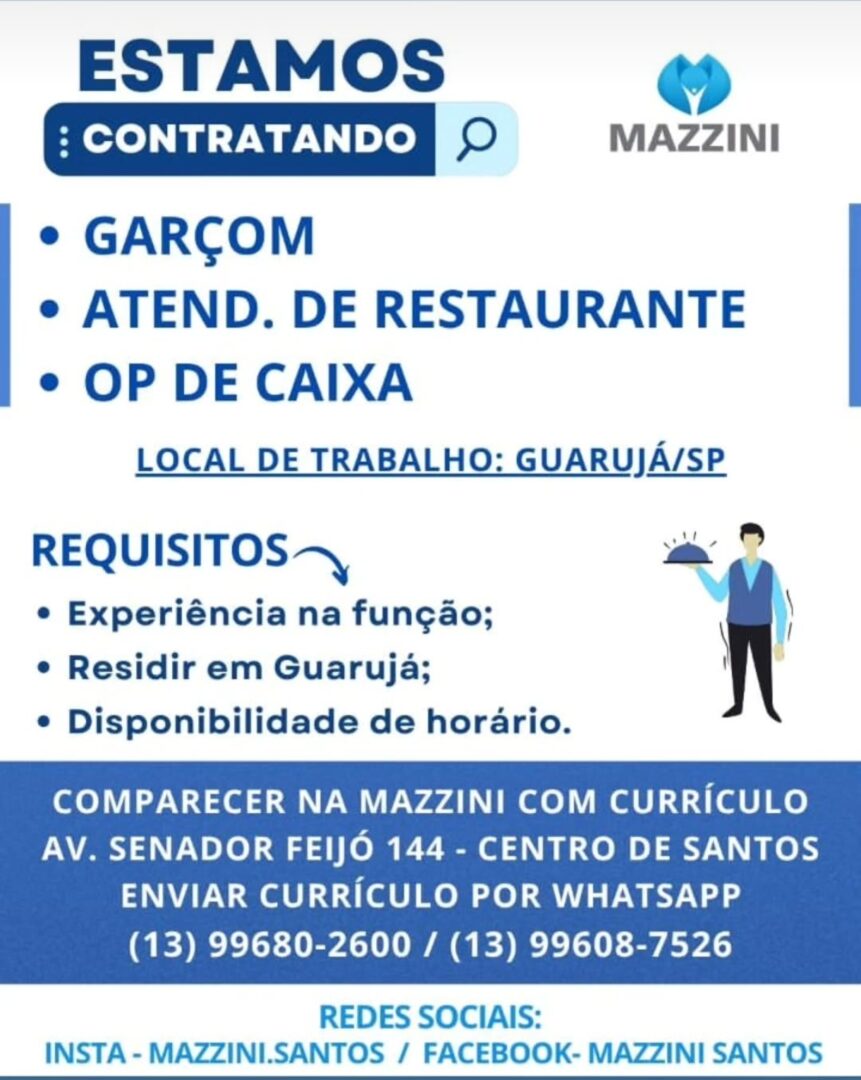 Vagas 27/04/2026 Baixada Santista