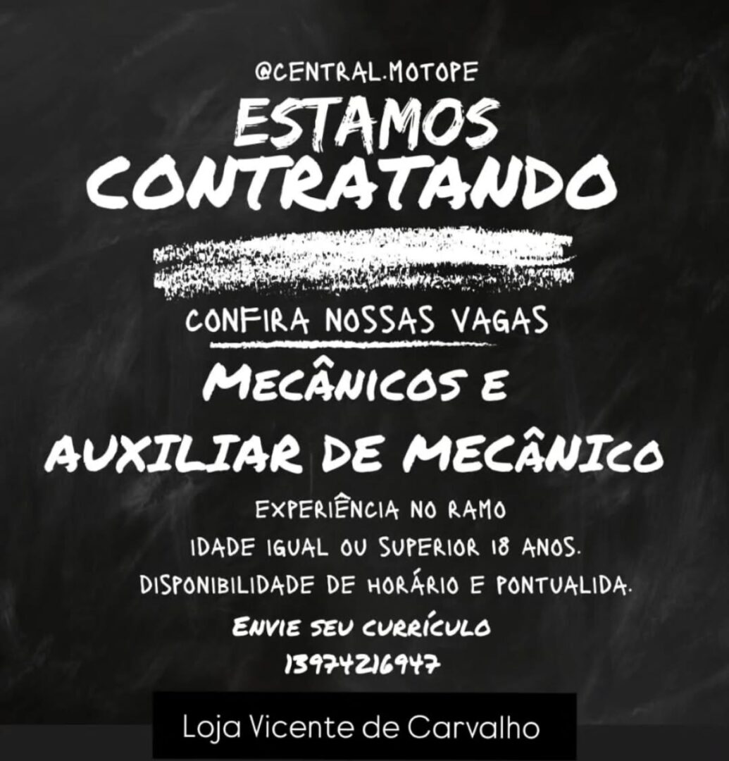 Vagas 27/04/2026 Baixada Santista