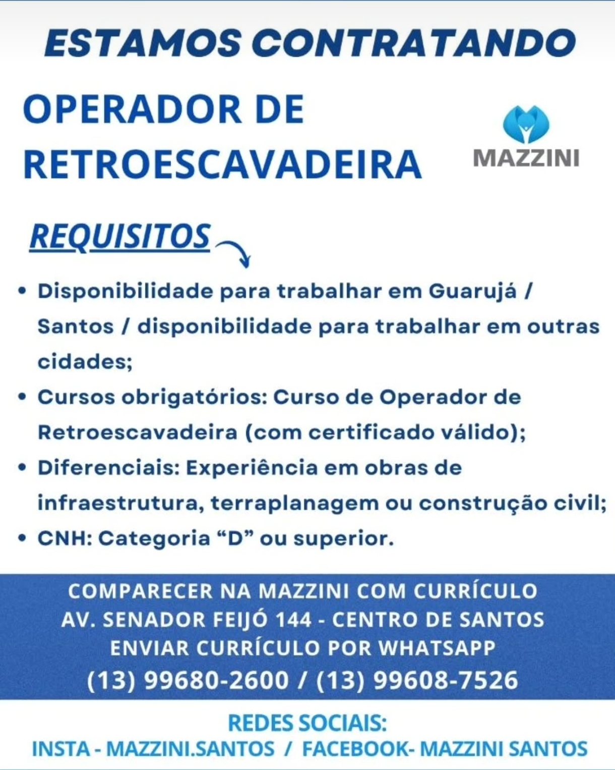 Vagas 27/04/2026 Baixada Santista