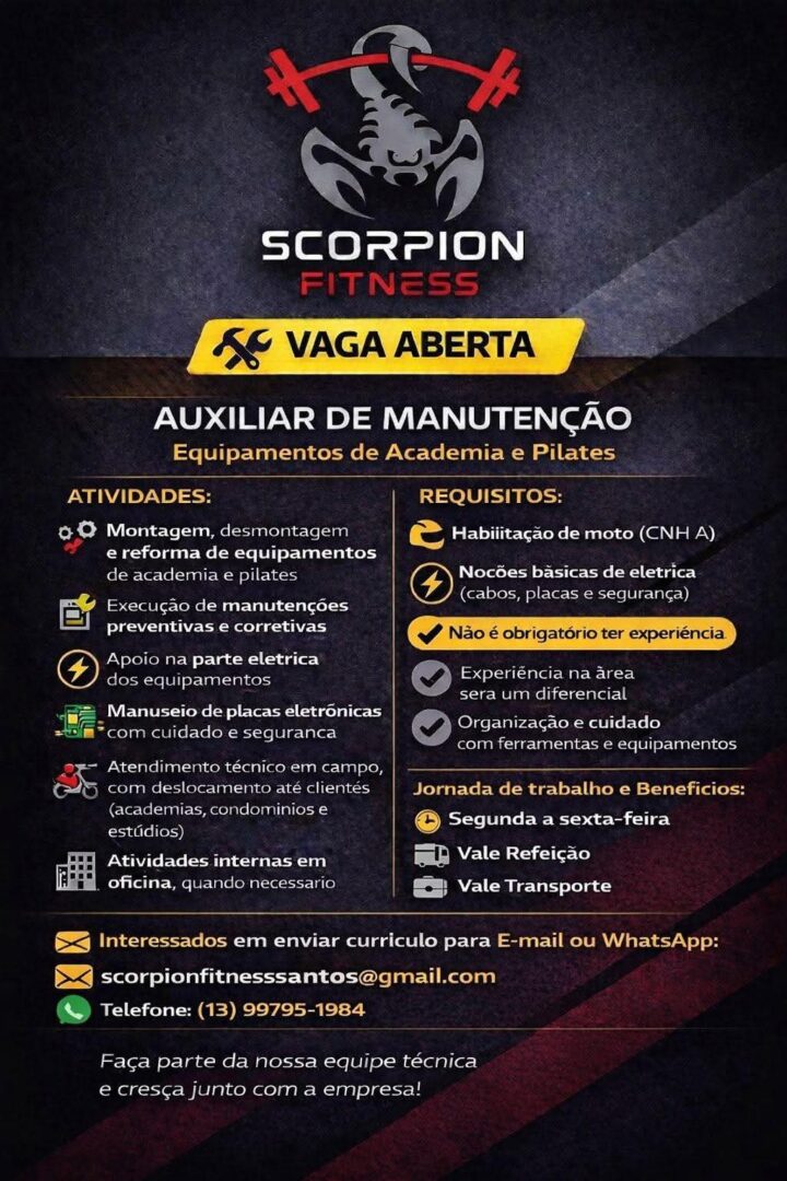 Vagas 28/04/2026 Baixada Santista