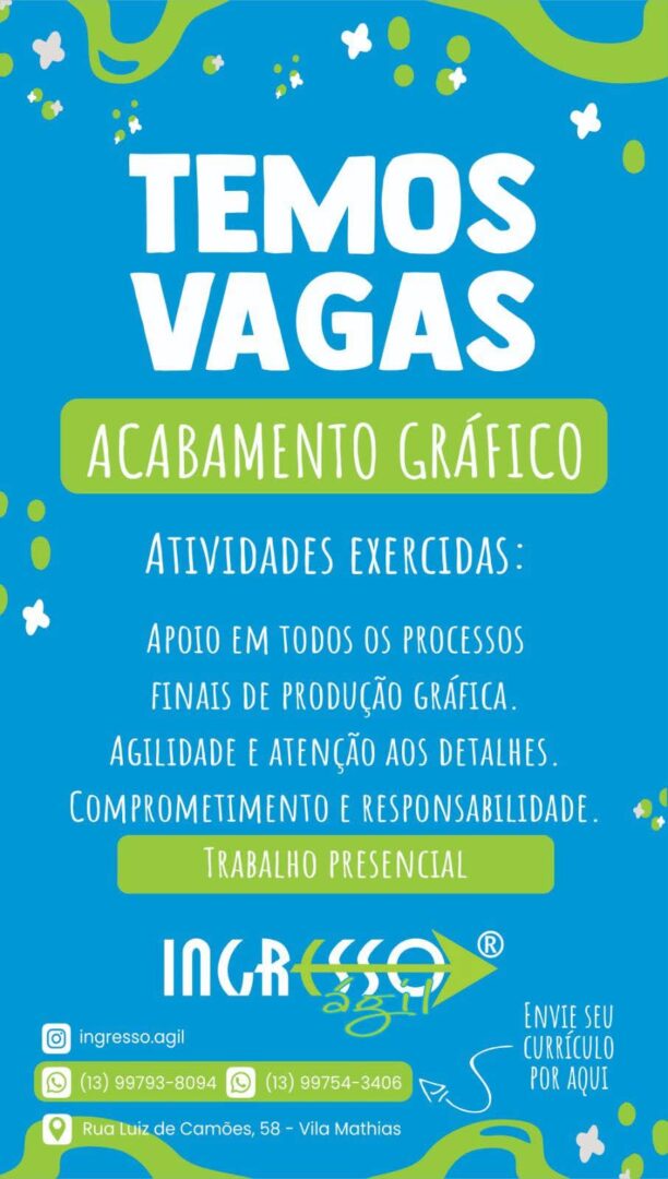 Vagas 28/04/2026 Baixada Santista