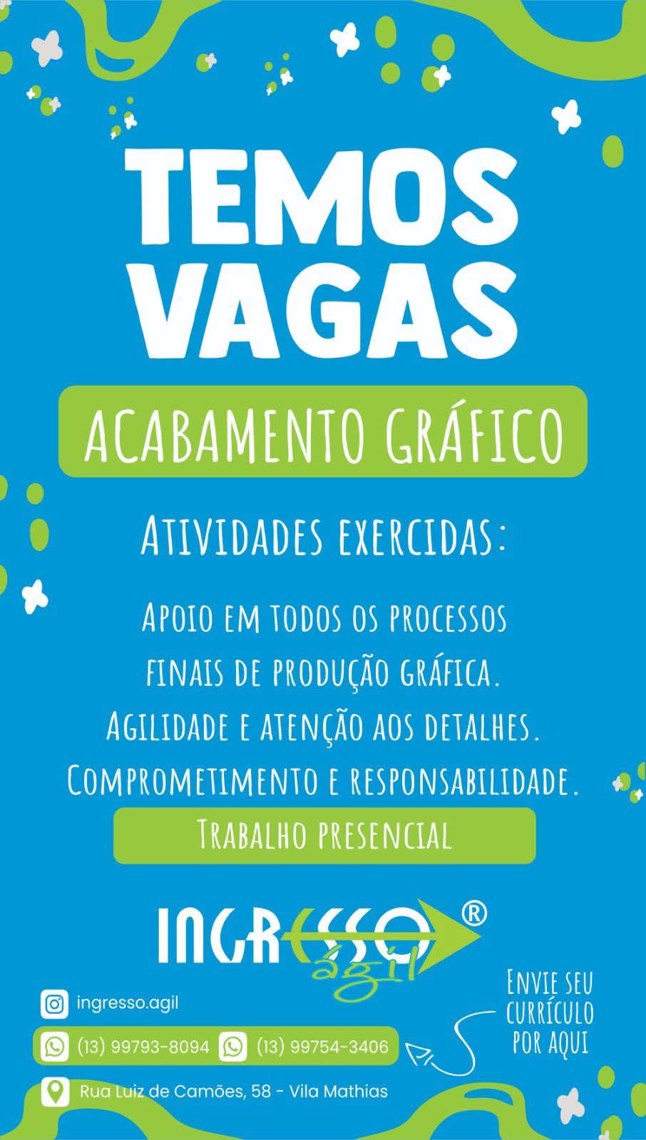 Vagas 28/04/2026 Baixada Santista