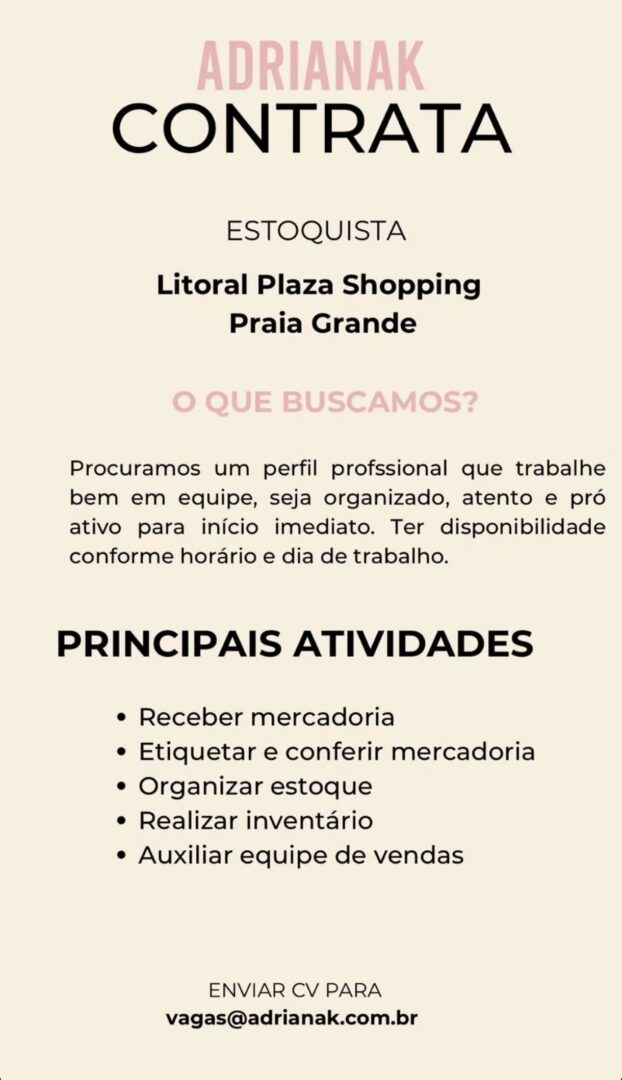 Vagas 28/04/2026 Baixada Santista