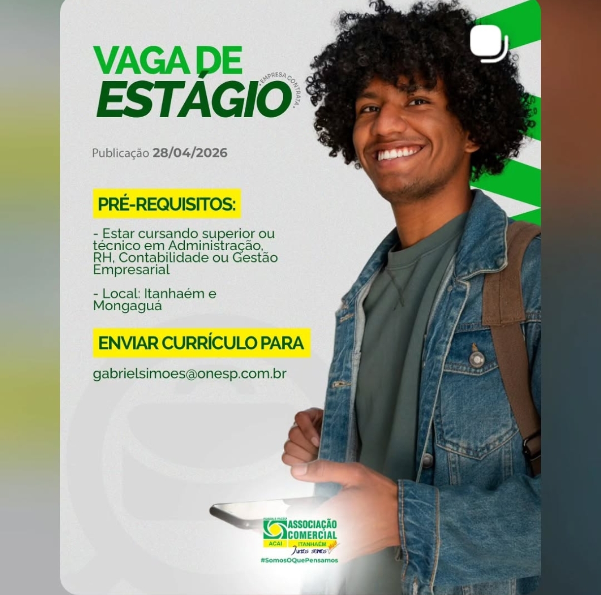 Vagas 28/04/2026 Baixada Santista