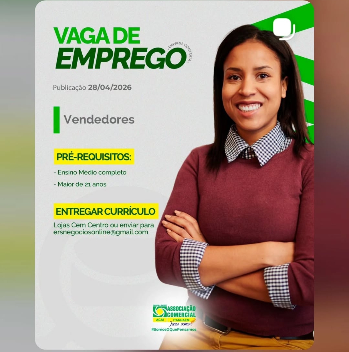 Vagas 28/04/2026 Baixada Santista