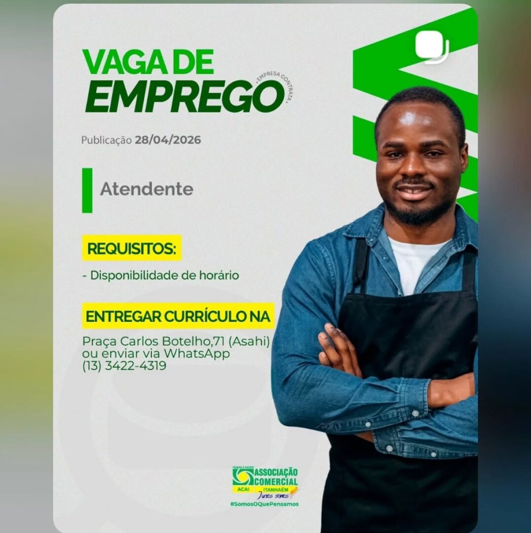 Vagas 28/04/2026 Baixada Santista