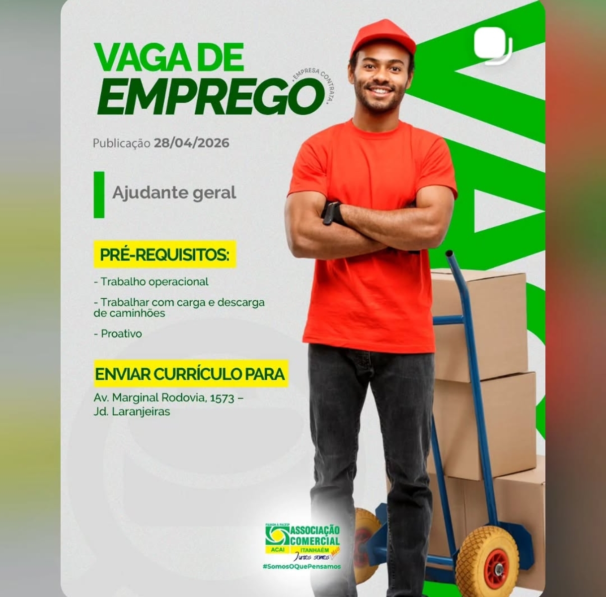 Vagas 28/04/2026 Baixada Santista