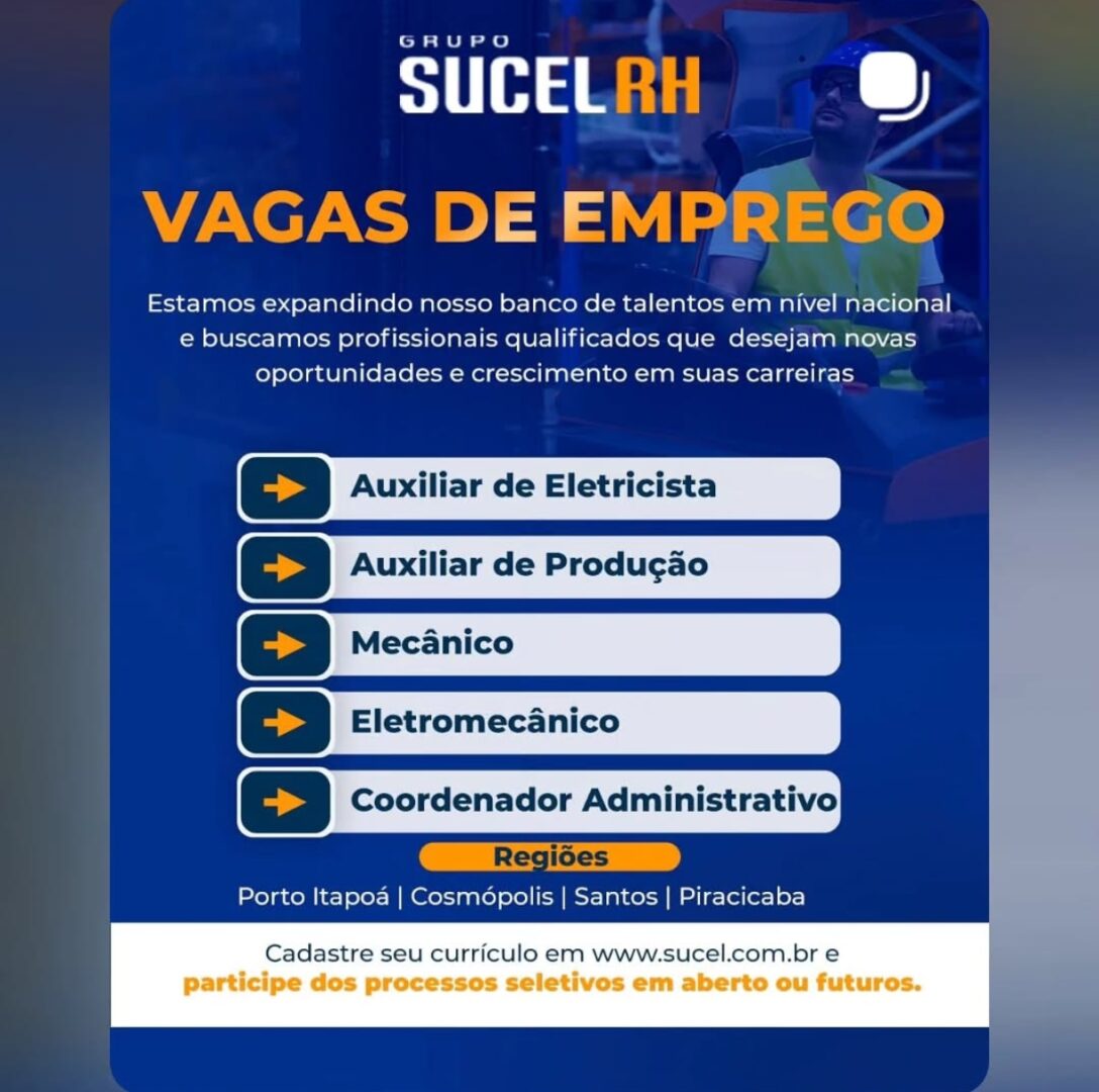 Vagas 28/04/2026 Baixada Santista