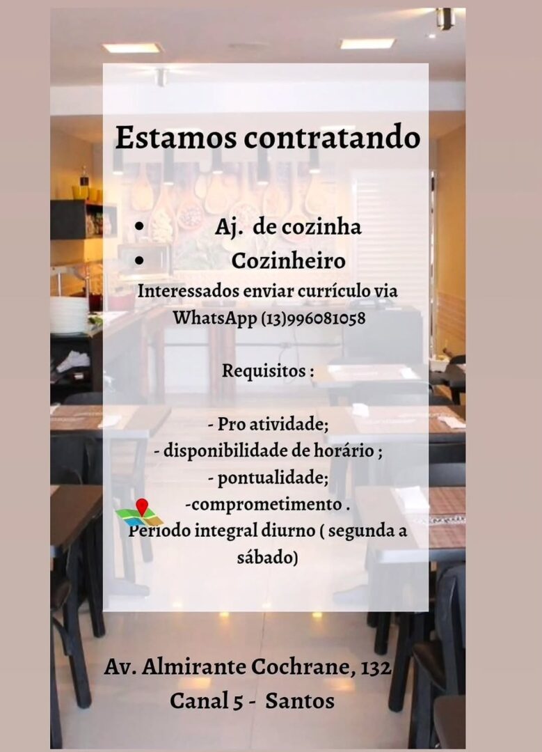 Vagas 28/04/2026 Baixada Santista