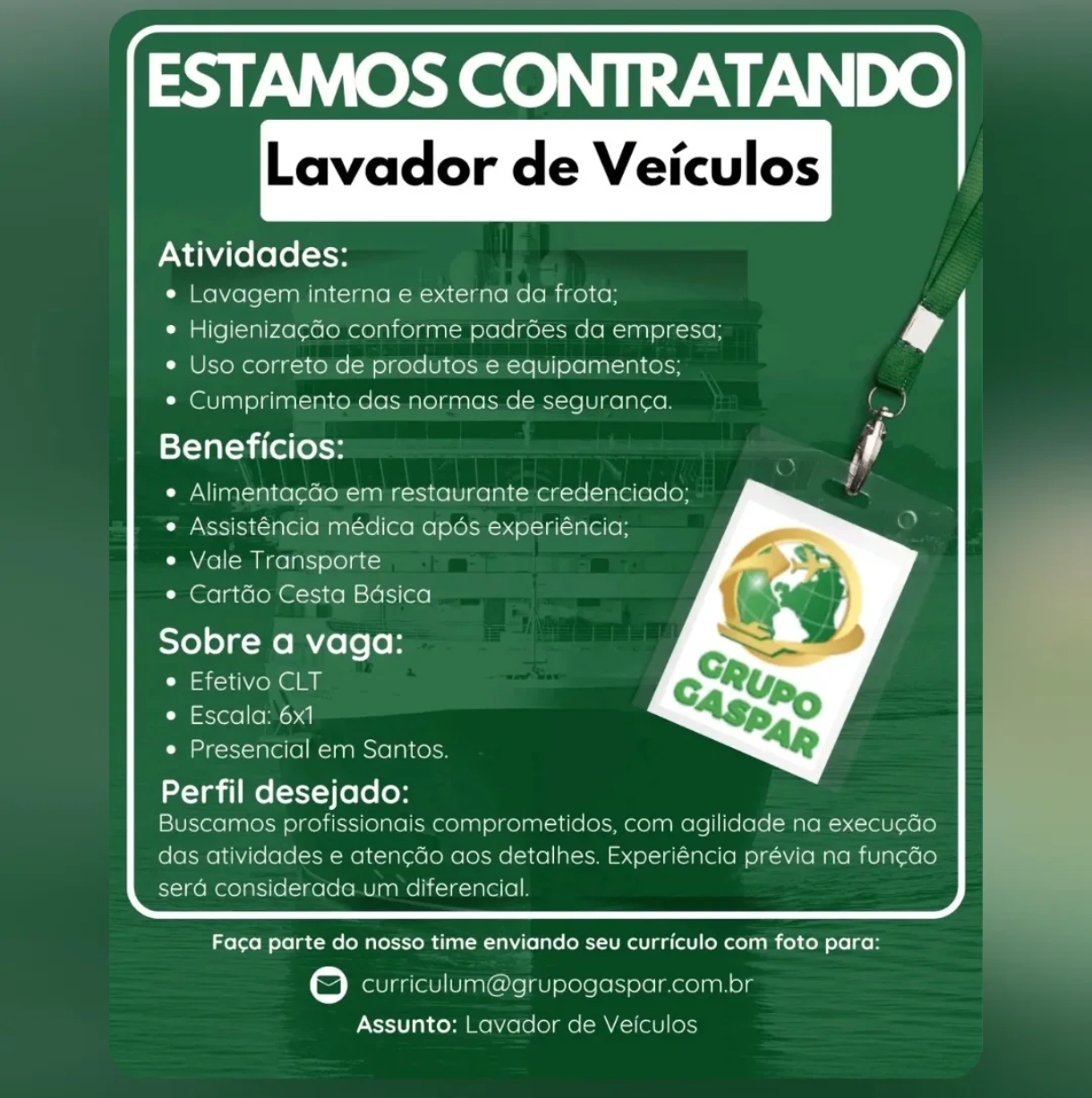 Vagas 29/04/2026 Baixada Santista