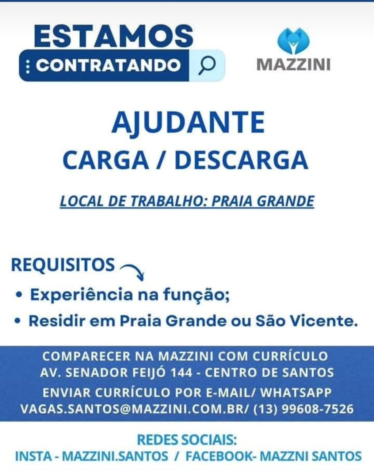 Vagas 12/06/2026 Baixada Santista