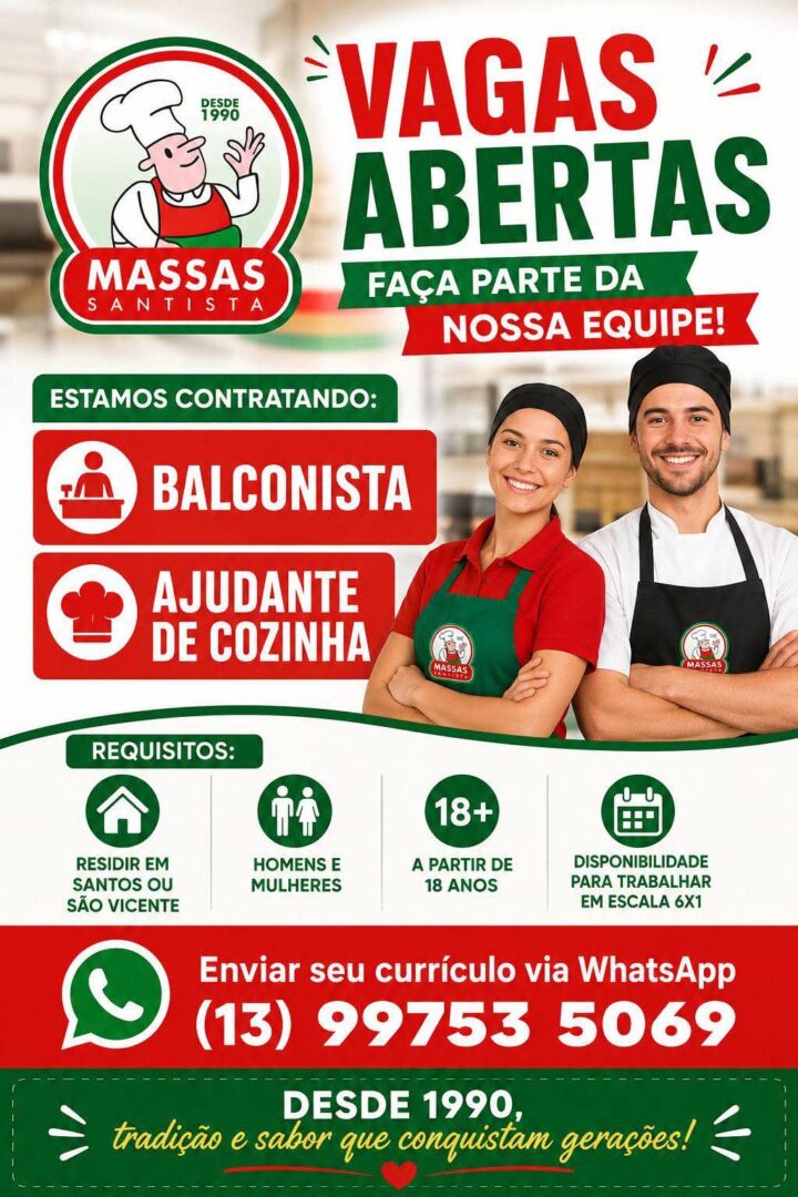 Vagas 13/06/2026 Baixada Santista