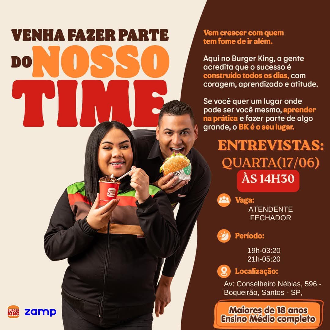 Vagas 15/06/2026 Baixada Santista