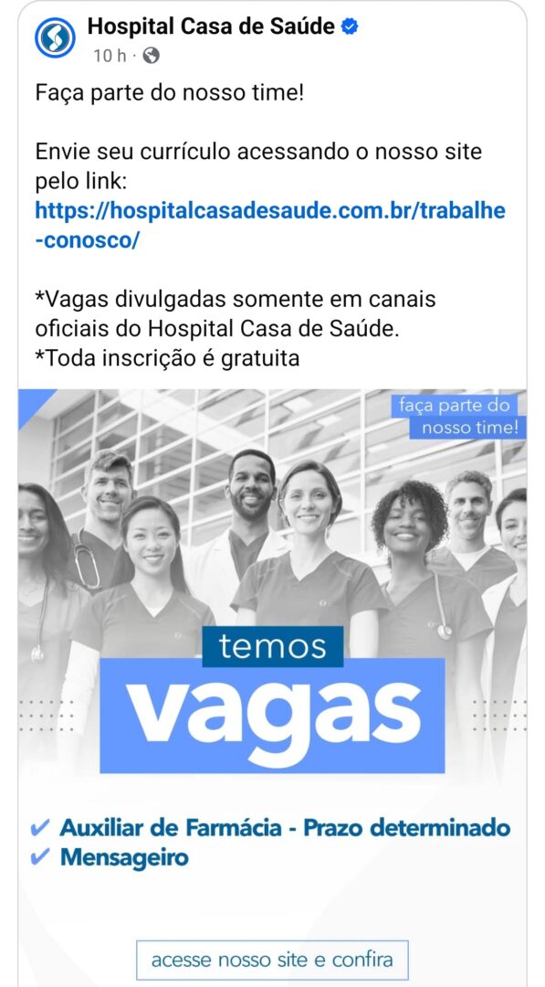Vagas 16/06/2026 Baixada Santista