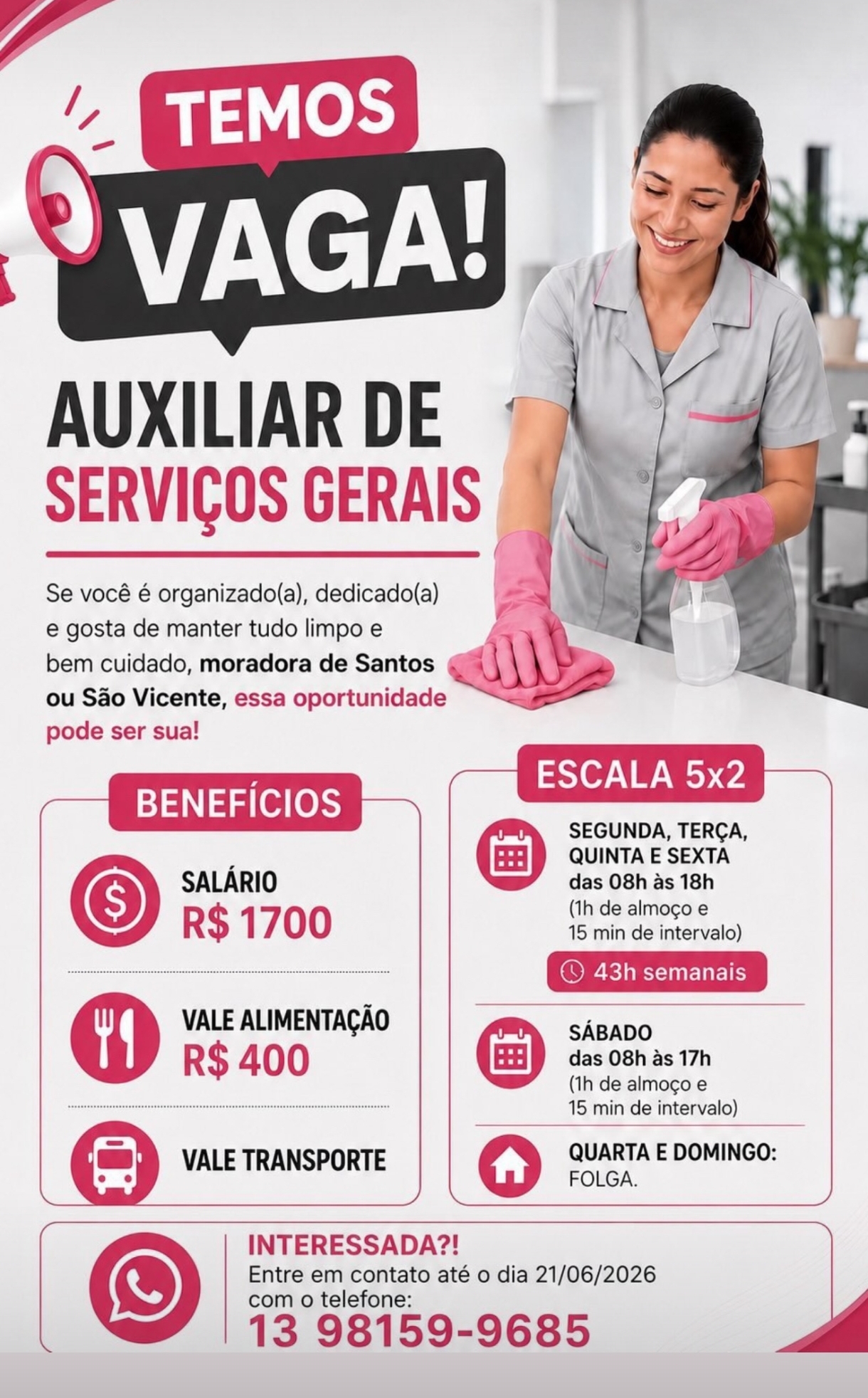 Vagas 19/06/2026 Baixada Santista