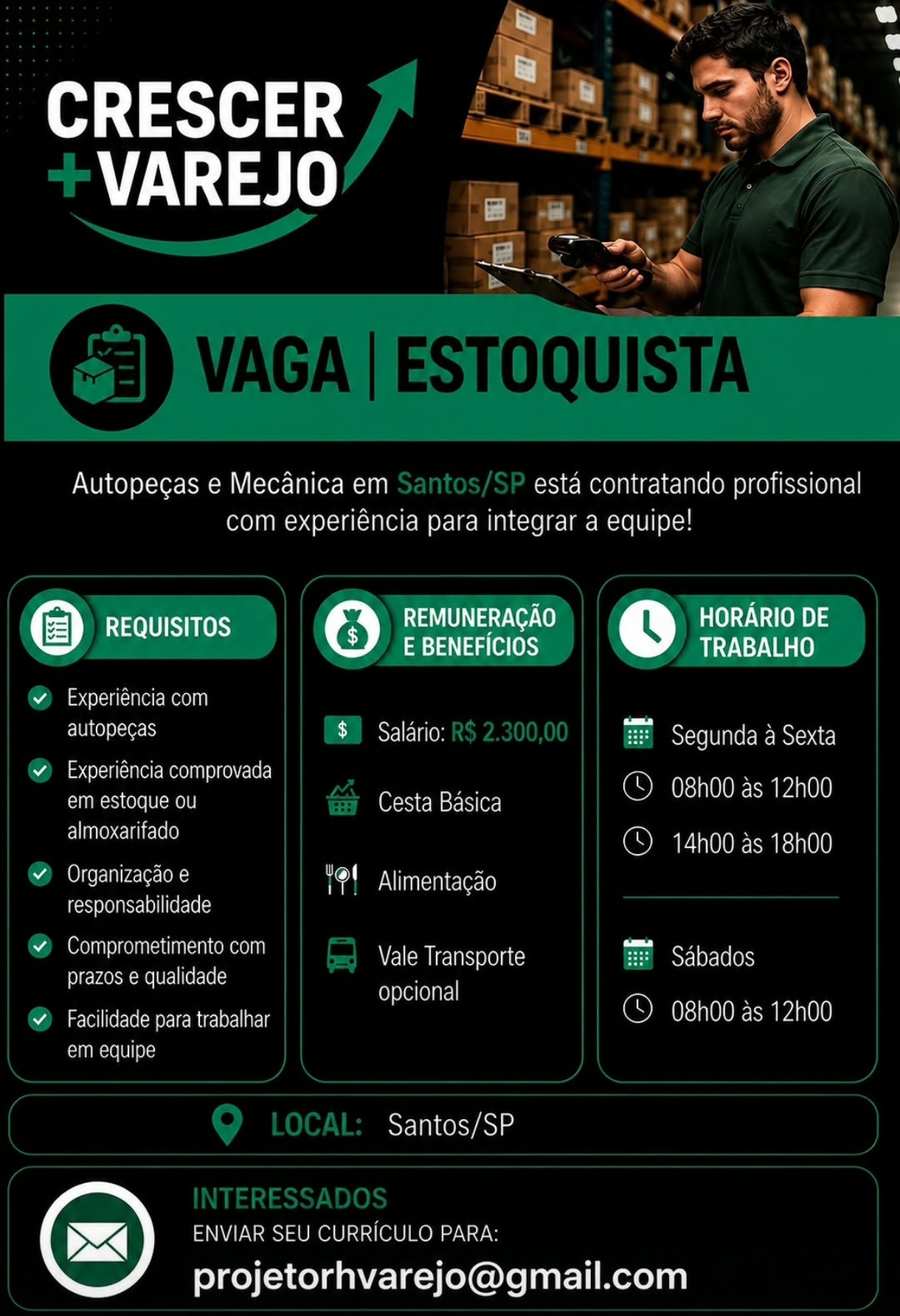 Vagas 29/06/2026 Baixada Santista