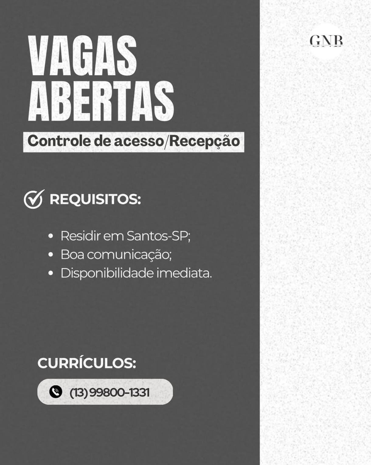 Vagas 06/08/2026 Baixada Santista
