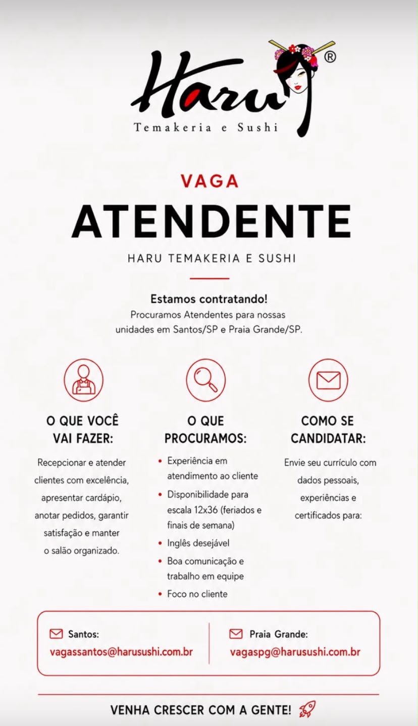 Vagas 11/08/2026 Baixada Santista