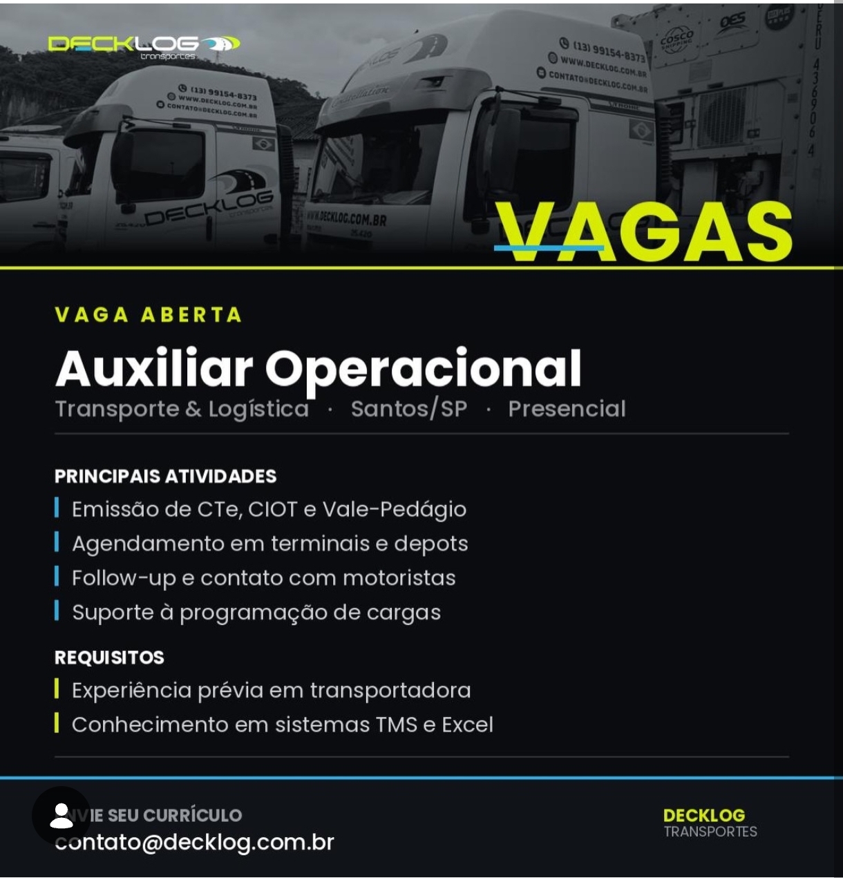 Vagas 11/08/2026 Baixada Santista