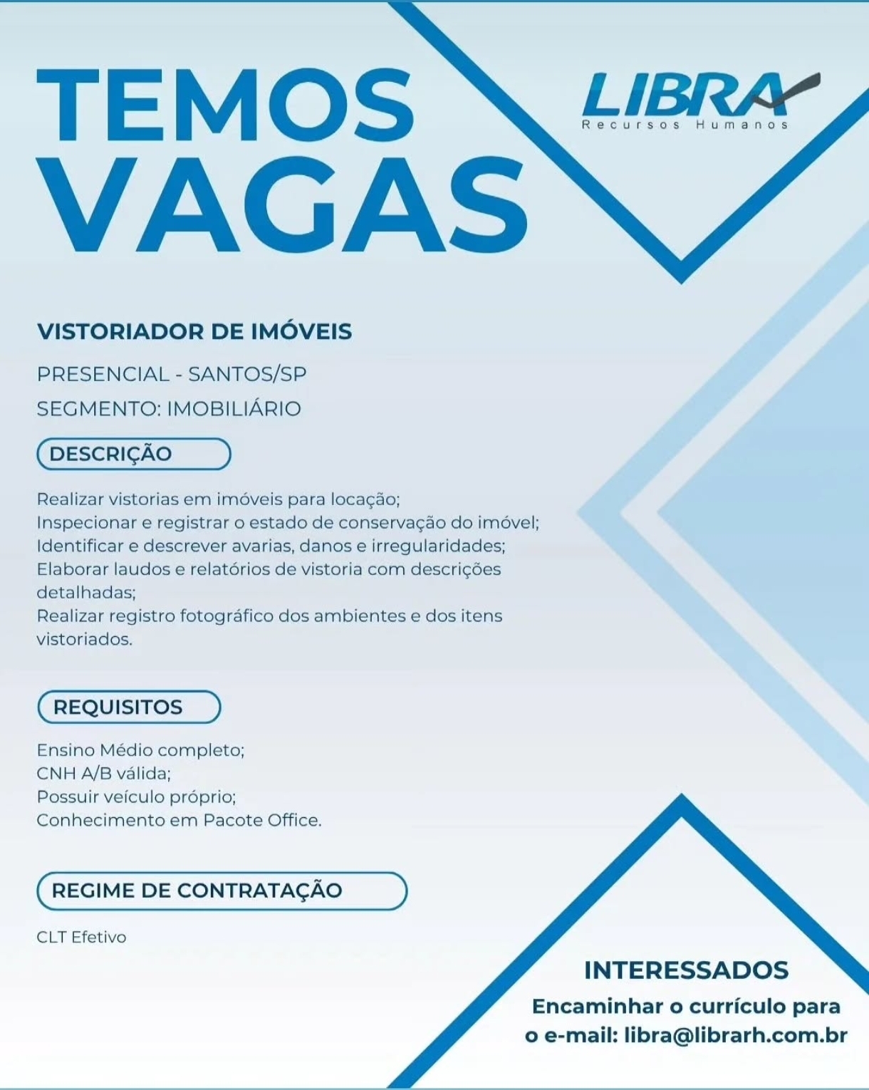 Vagas 11/08/2026 Baixada Santista