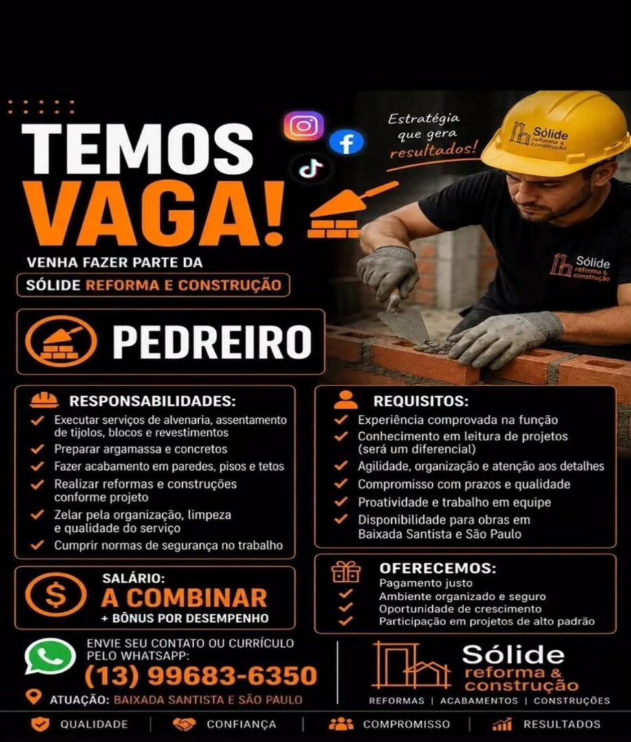 Vagas 11/08/2026 Baixada Santista