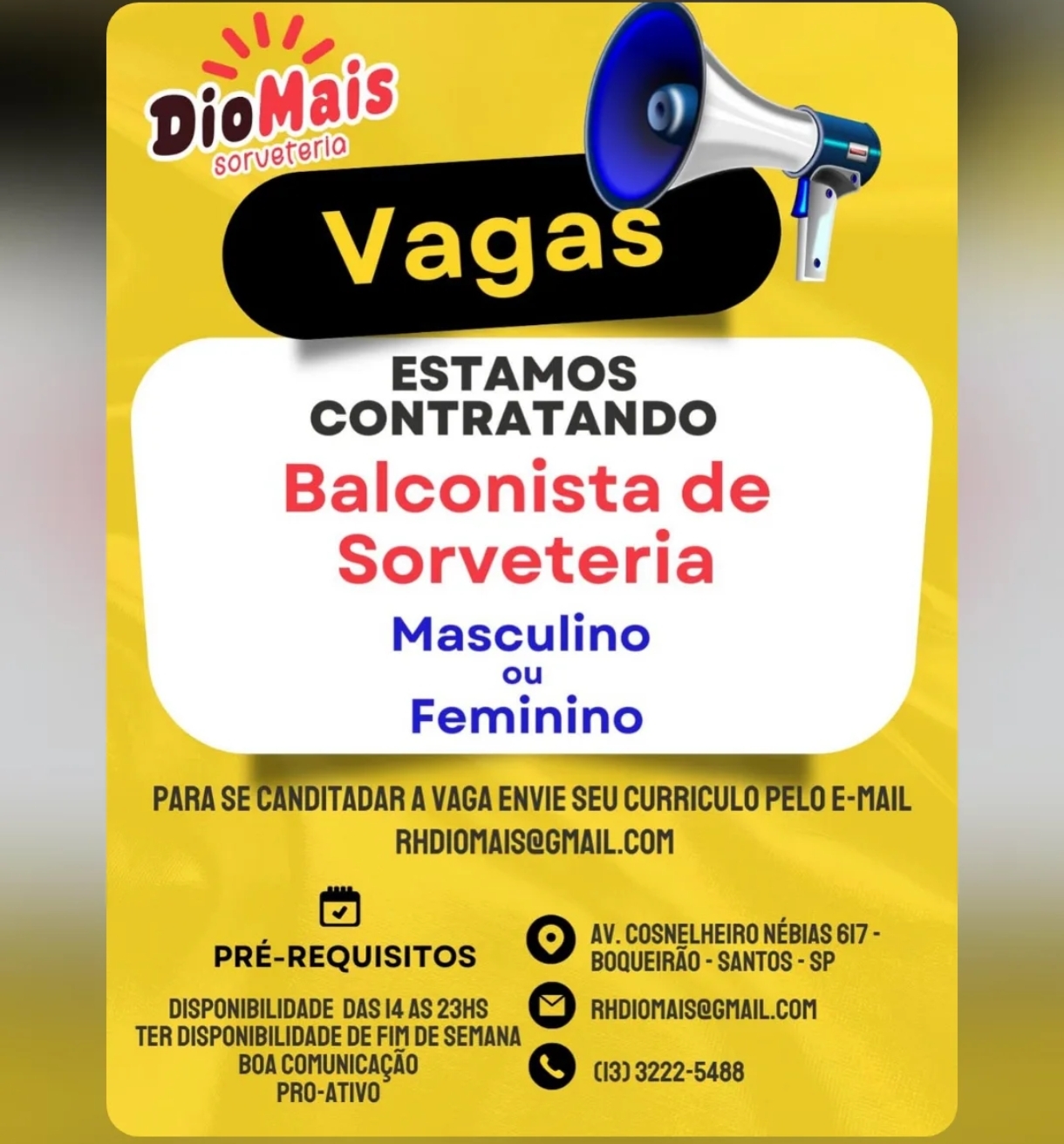 Vagas 18/08/2026 Baixada Santista